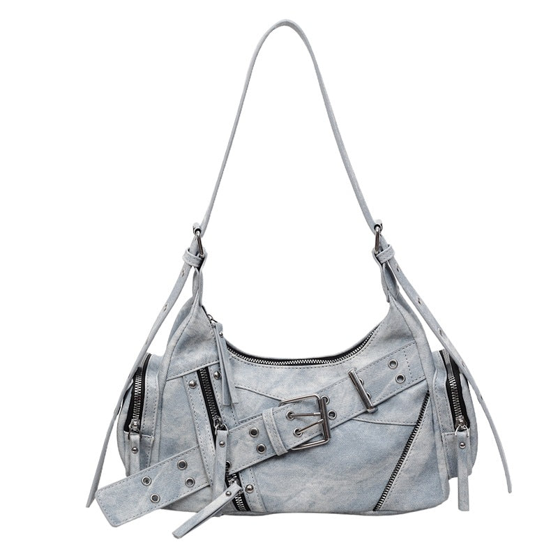 Women's Retro Trendy Underarm Niche Motorcycle Versatile Bags