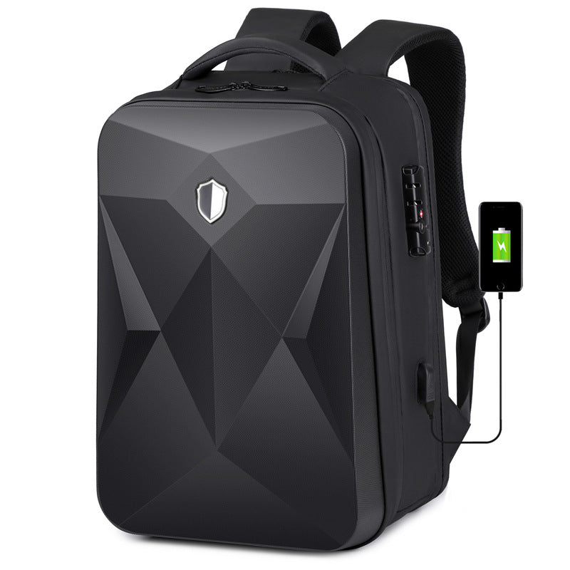 Urban Simple Shaping Leather Oxford Cloth Business Backpack