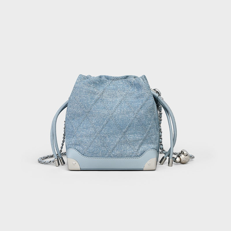 Popular Women's Summer Jean Portable Chain Bucket Bags