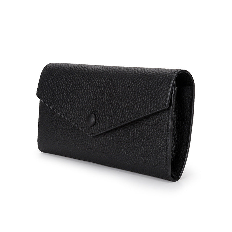 Women's Full Cowhide Long Large Capacity Genuine Ladies Wallet
