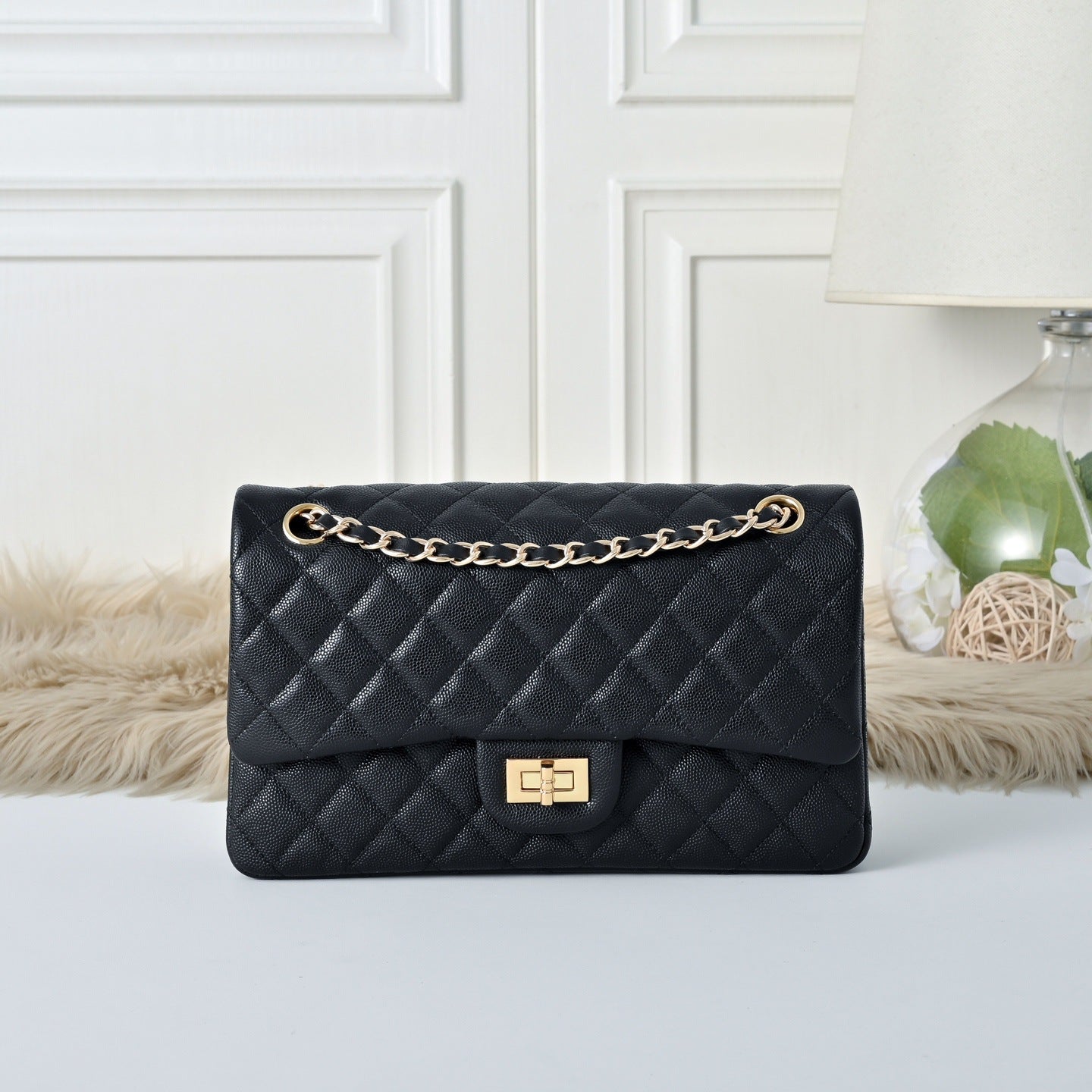 Women's Caviar Cowhide Rhombus Chain Portable Fashion Women's Shoulder Bag