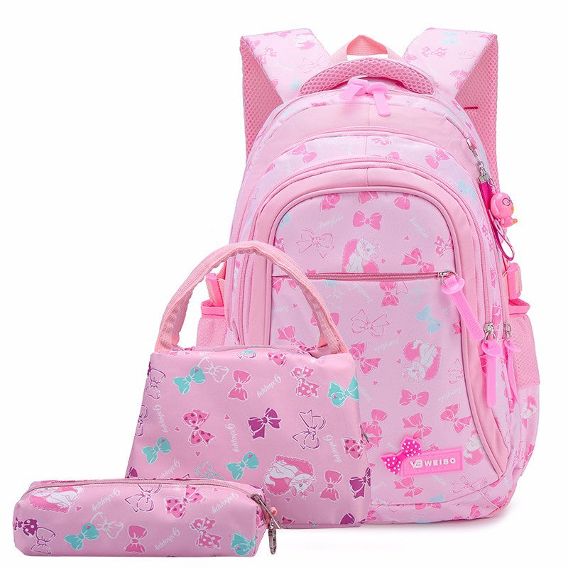 Cool Korean Style Waterproof Three-piece Set College Student Schoolbag