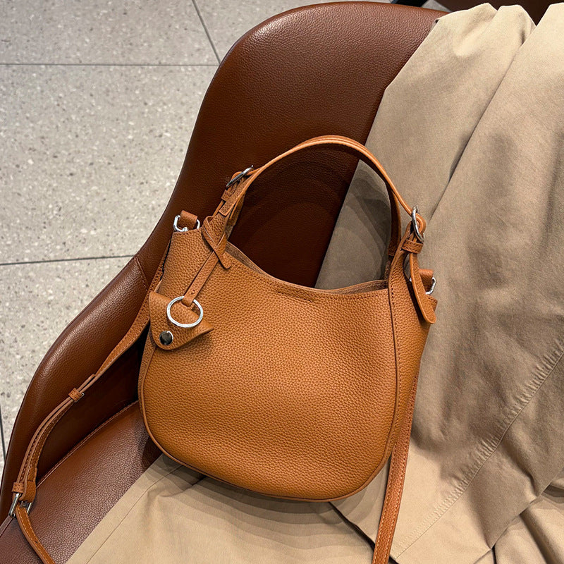 Women's Layer Cowhide Vegetable Basket Design High-grade Genuine Leather Women's Messenger Bag