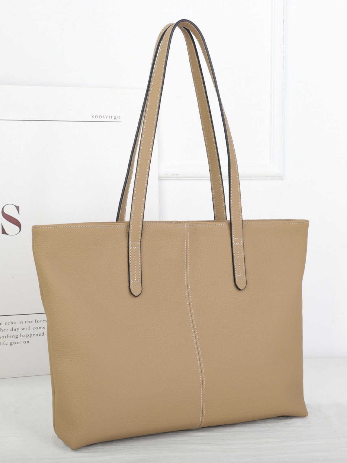 Women's Layer Leather Large Capacity Totes Simple Shopping Computer Women's Shoulder Bag
