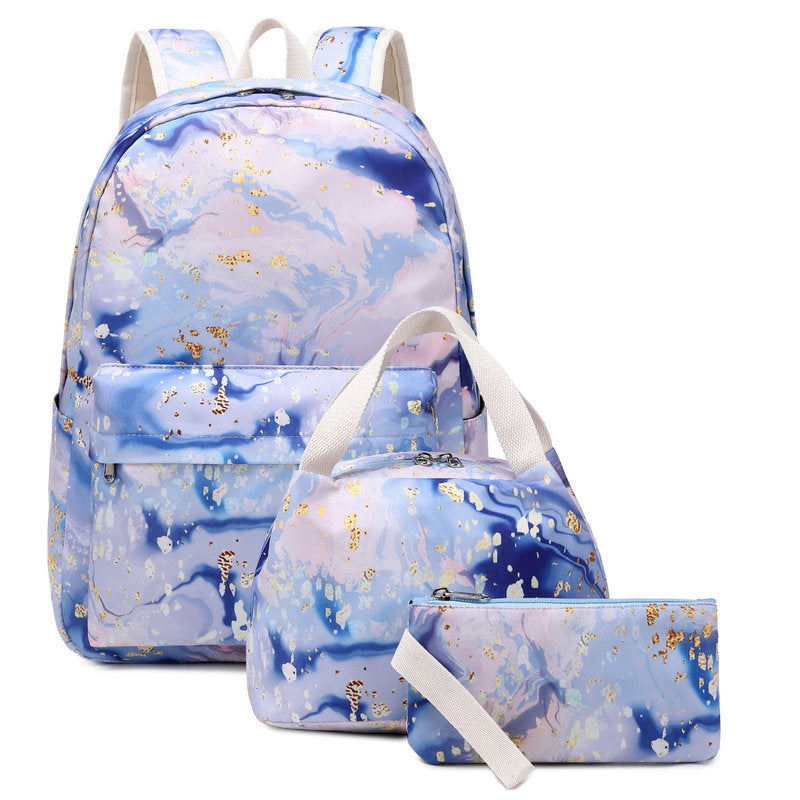 Women's Secondary Trendy Three-piece Waterproof Printed Backpacks