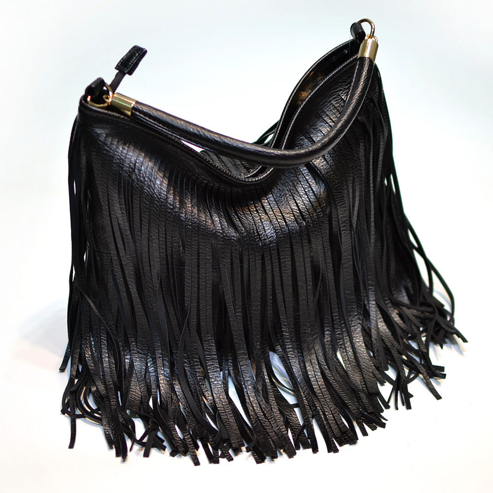 Fashion Personality Tassel Large Capacity Summer Bright Sier Gold Trendy Bags