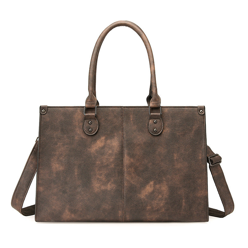 Global Purchase Business Simplicity Unisex Large Capacity Computer Retro Women's Shoulder Bag