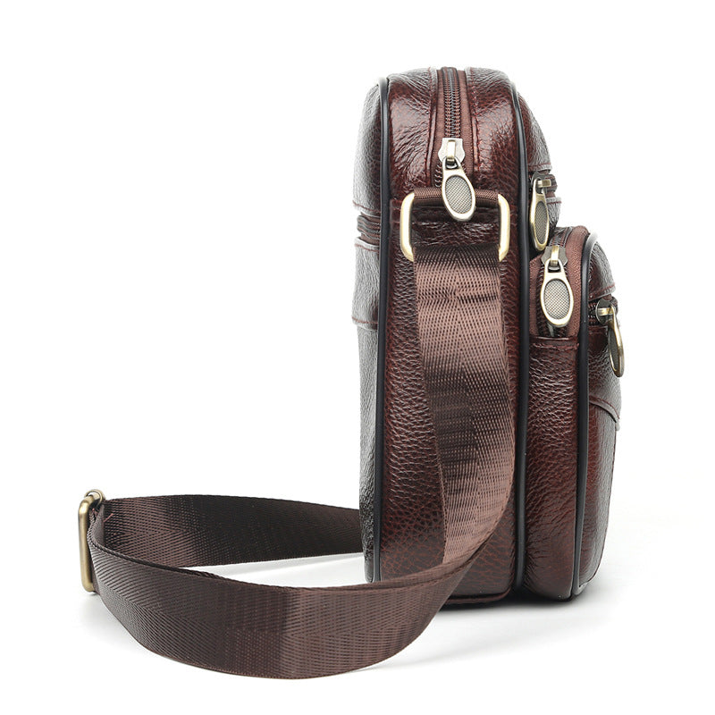 New Men's Leather Portable Simple Mobile Backpacks