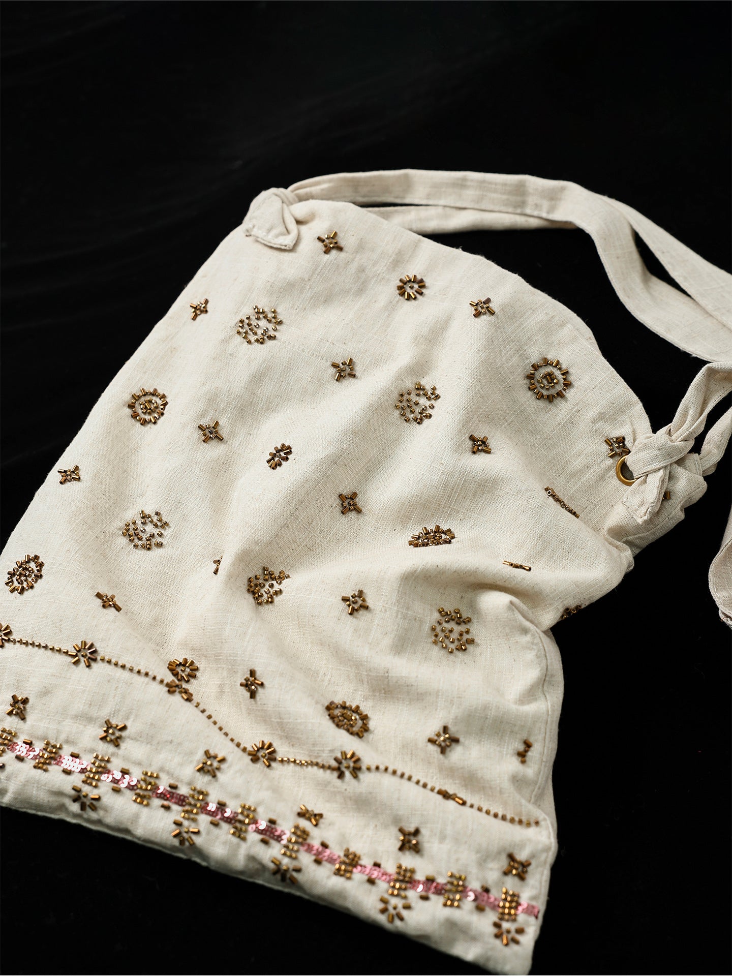 French Retro Canvas Large Capacity One Linen Embroidery Women's Shoulder Bag
