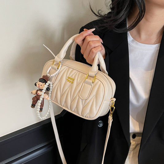 Women's Pleated Bowling Boston Fashion Pillow Women's Shoulder Bag