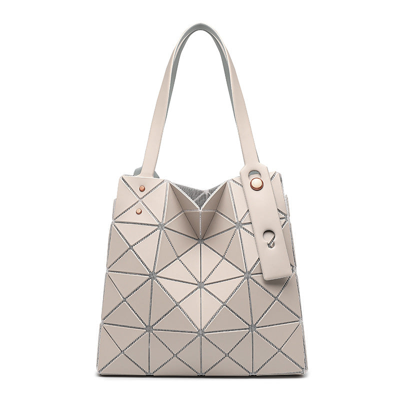 Women's Diamond Geometric Splicing Female Color Nail Folding Portable Women's Shoulder Bag