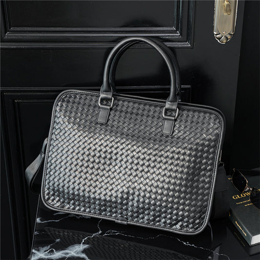 Pretty Men's Fashion Woven Korean Business Men's Tote