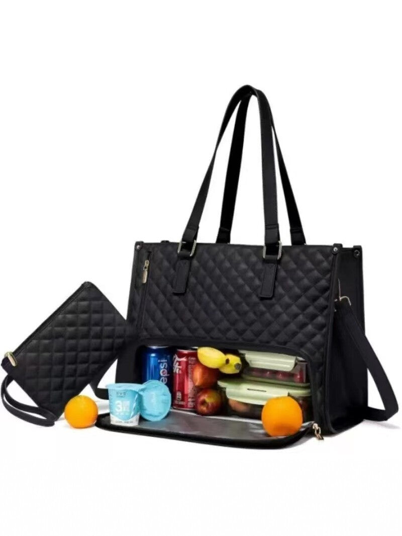 Women's Rhombus Insulation Large Capacity Commuter Lunch Box Women's Messenger Bag