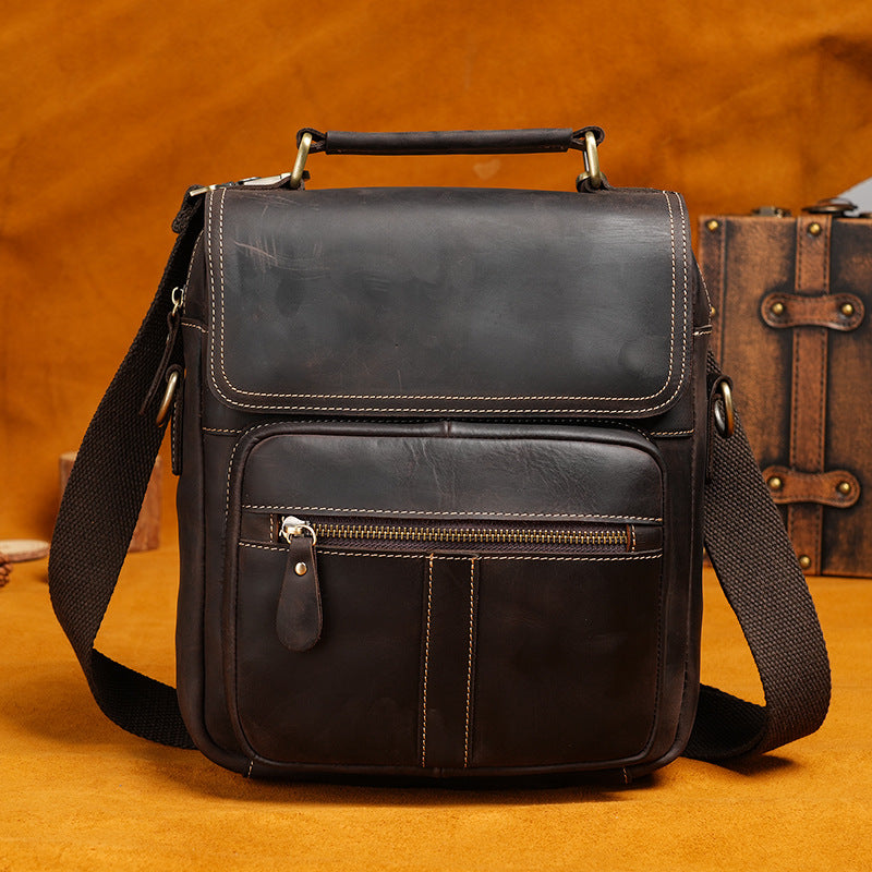 Men's Leather Portable Retro Textured Collection Men's Shoulder Bag