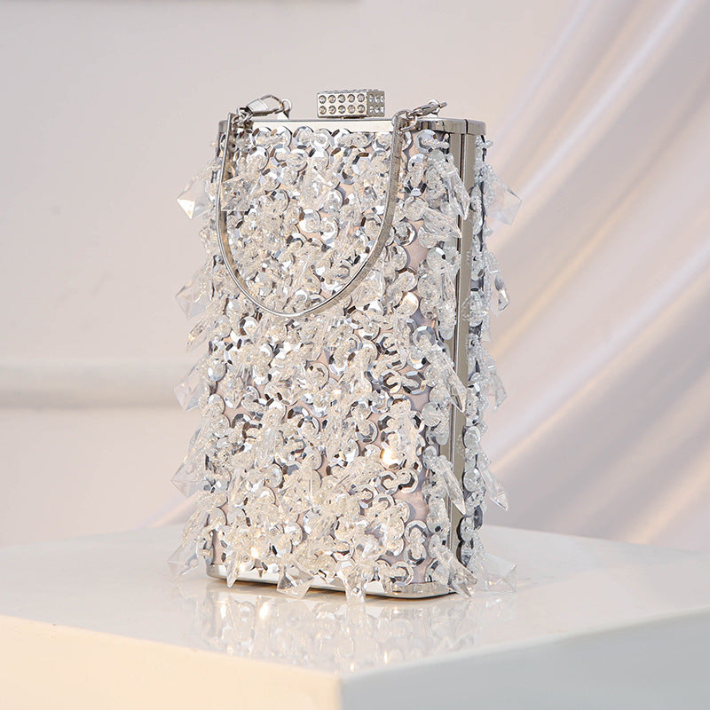 Women's Feast Handmade Beaded Vertical Banquet Dress Dinner Bag