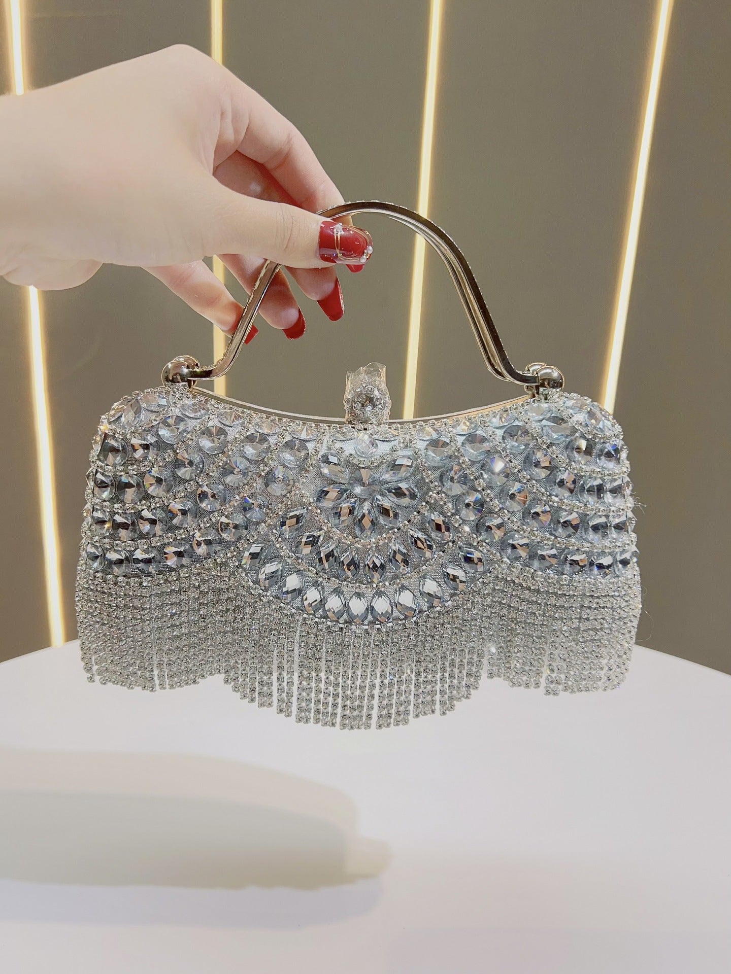 Diamond Clutch Tassel Birthday Wedding Banquet Dinner Bag