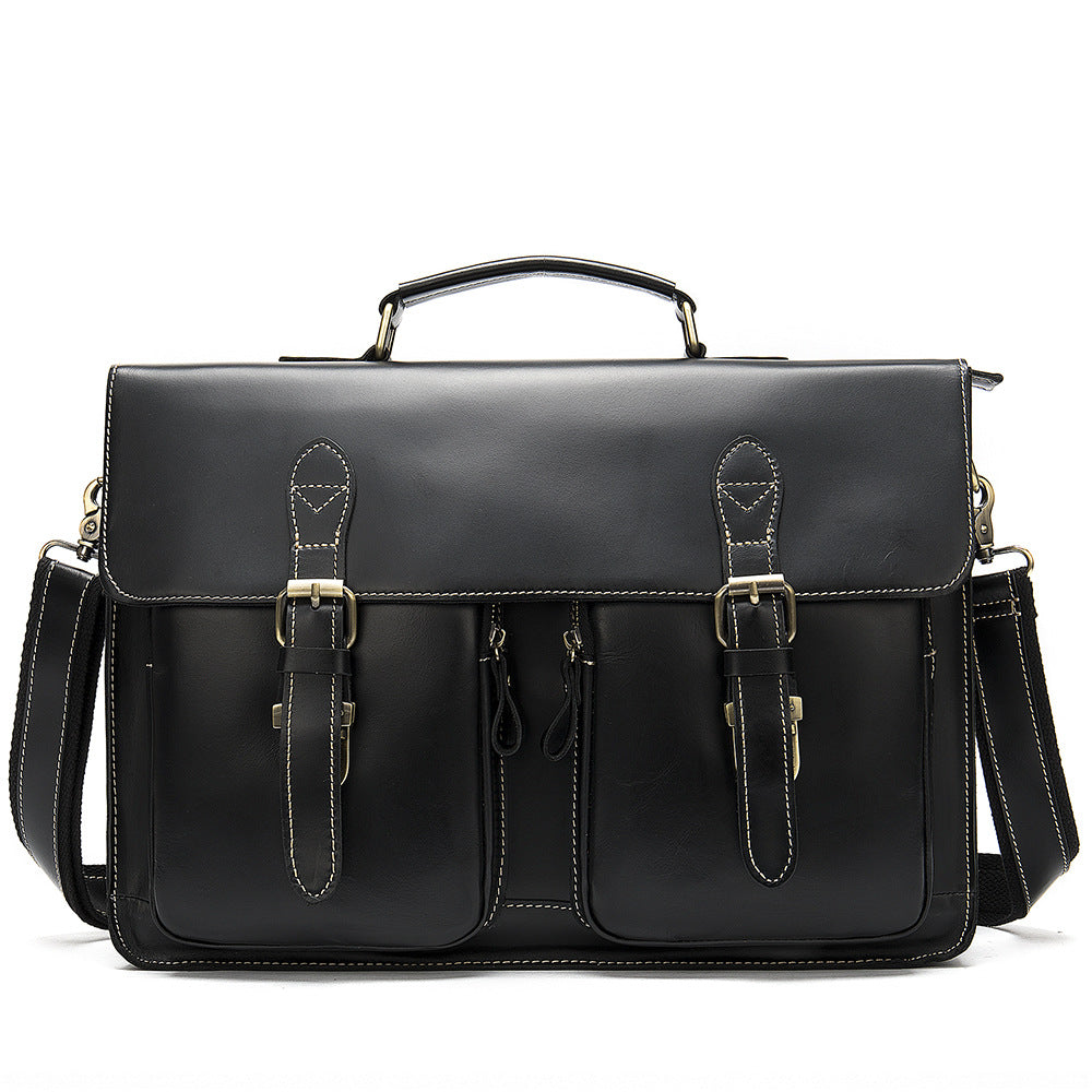 Men's Leather Fashion Crazy Horse First Layer Cowhide Men's Shoulder Bag