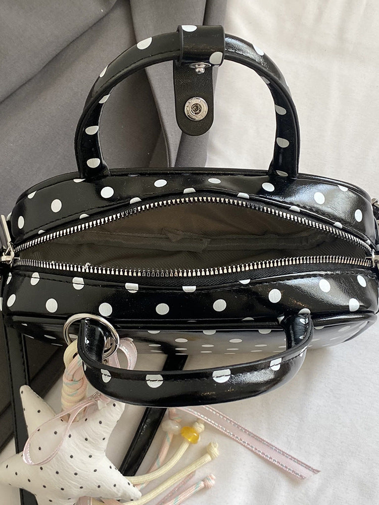 Korean Style Niche Sweet Bow Polka Dot Light Luxury Small Square Bag