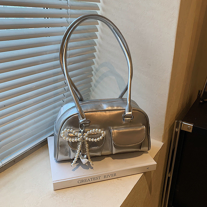 Glossy French Style Underarm High Sense Baguette Female Bags