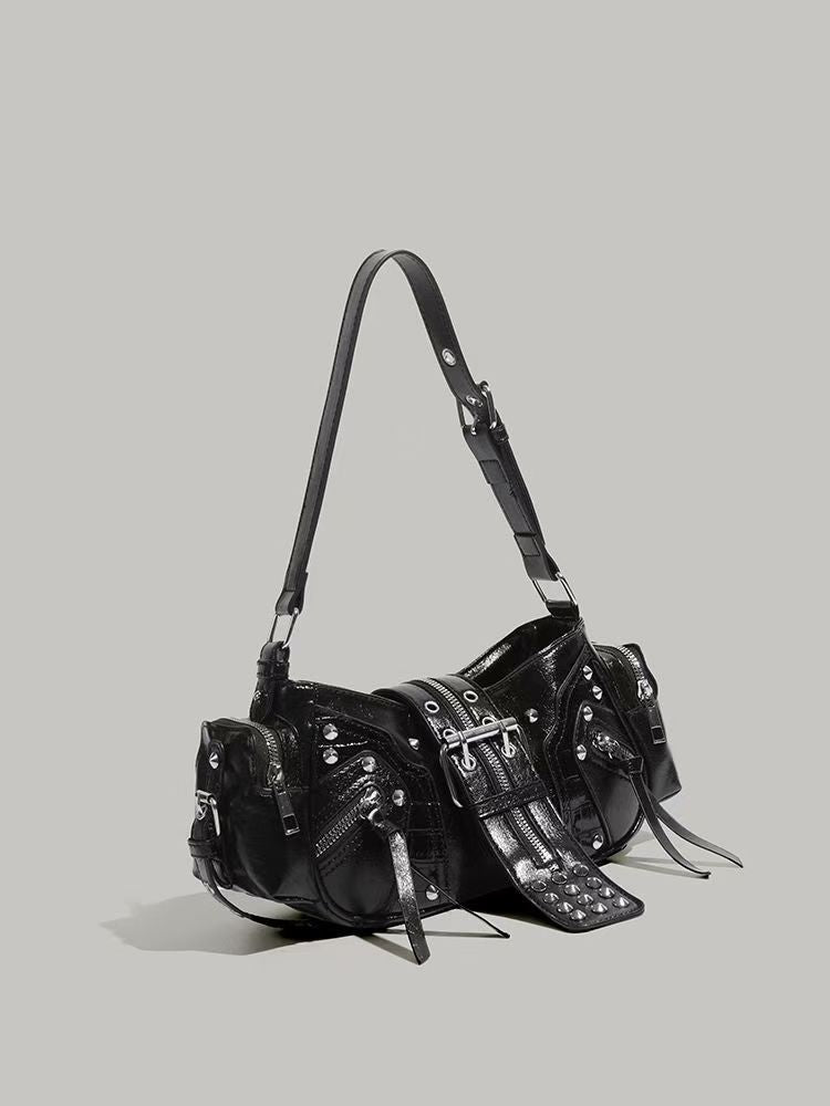 Niche Design Motorcycle Winter Retro Sweet Cool Hot Underarm Women's Shoulder Bag
