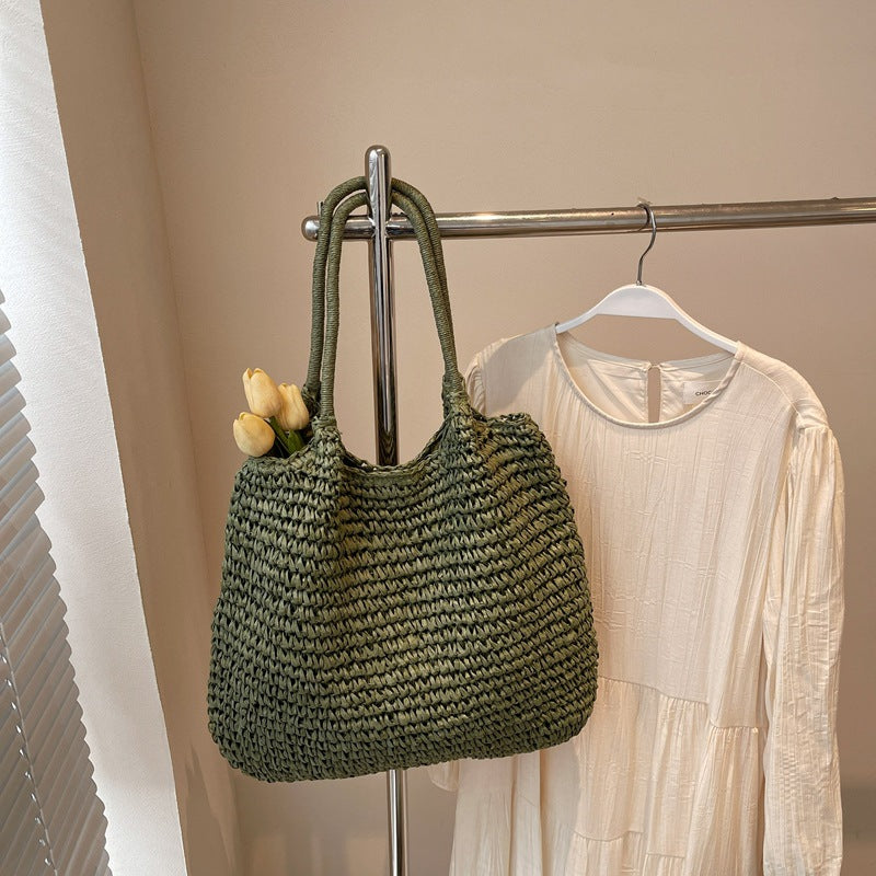 Women's Idle Style Large Capacity Straw Woven Tote Bags