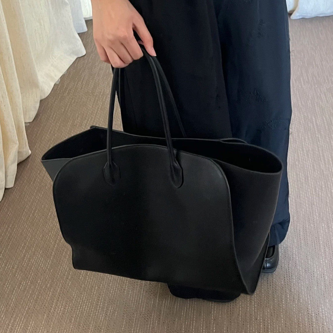 Women's Leather Autumn Minimalist Style Large Capacity Totes Hand Women's Shoulder Bag
