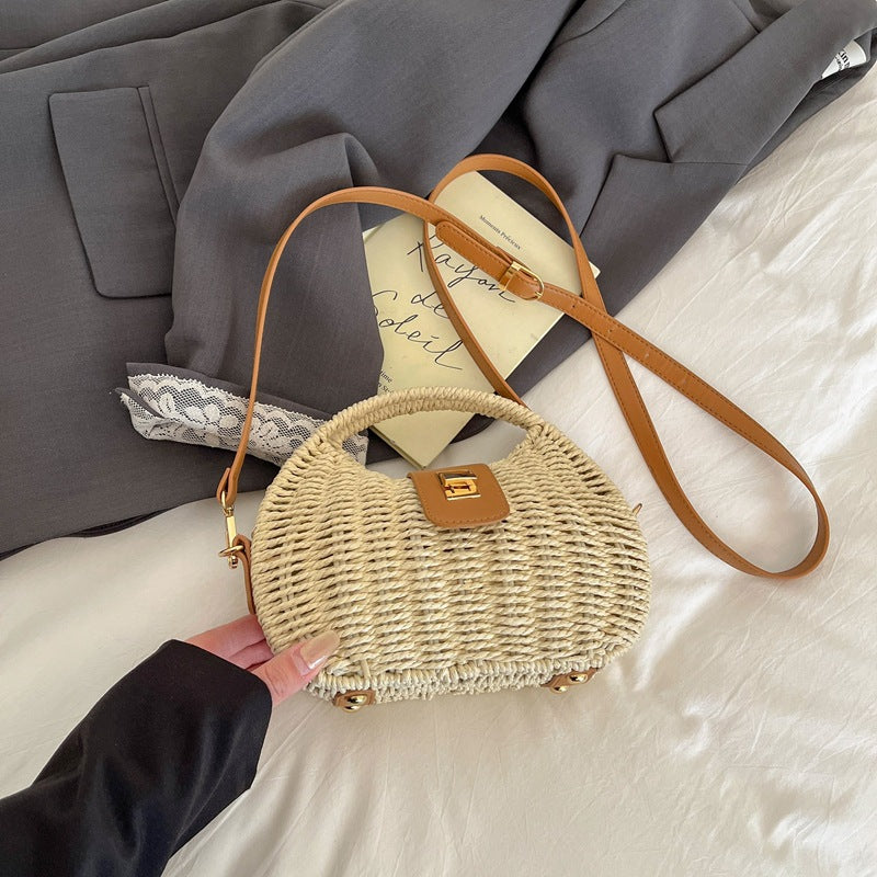 Women's French Minority Fashion Woven Straw Seaside Vacation Bags