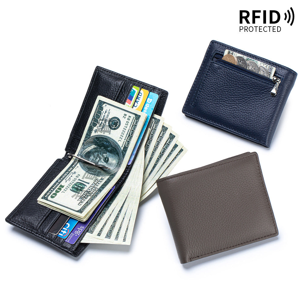 Men's Genuine Leather Retro High-grade Short First Men's Wallet