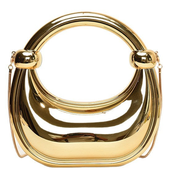 Women's Curved Moon Banquet Wrist Bends Hitches Dinner Bag