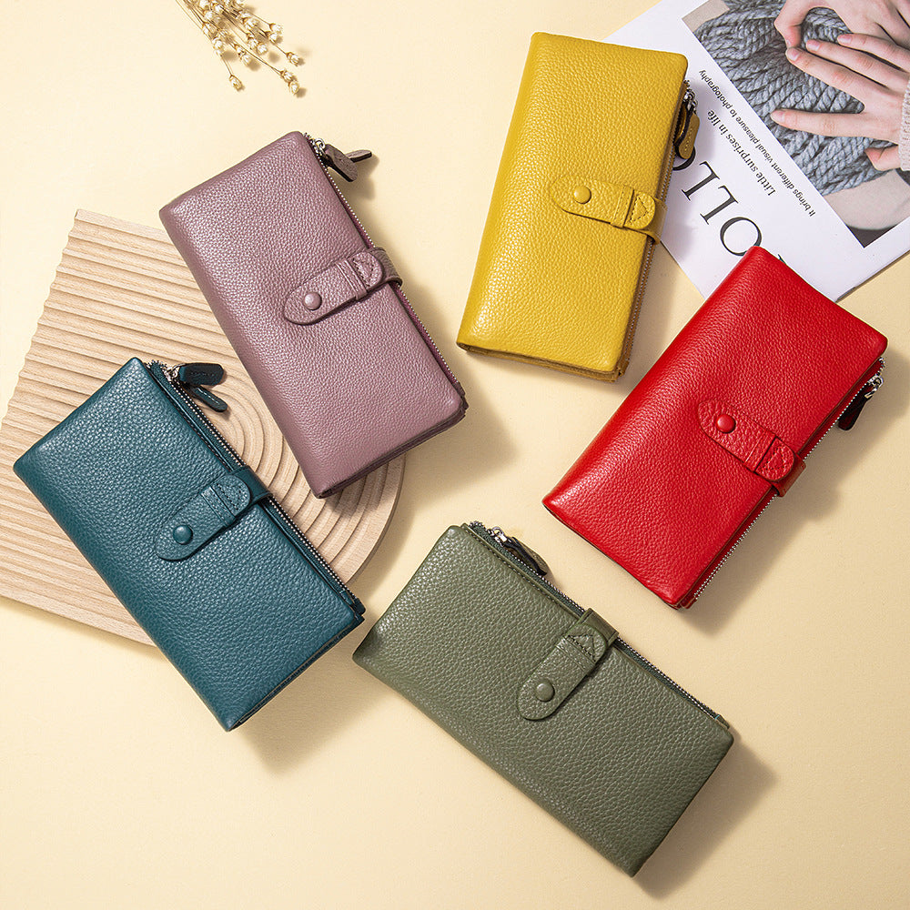 Long Large Capacity Soft Leather Multifunctional Mobile Multiple Slots Ladies Wallet