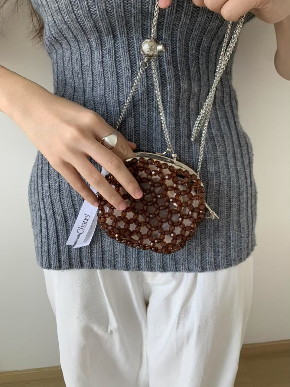 Hand-woven Advanced Design Fashion Clip Classic Style Hollow Women's Clutch