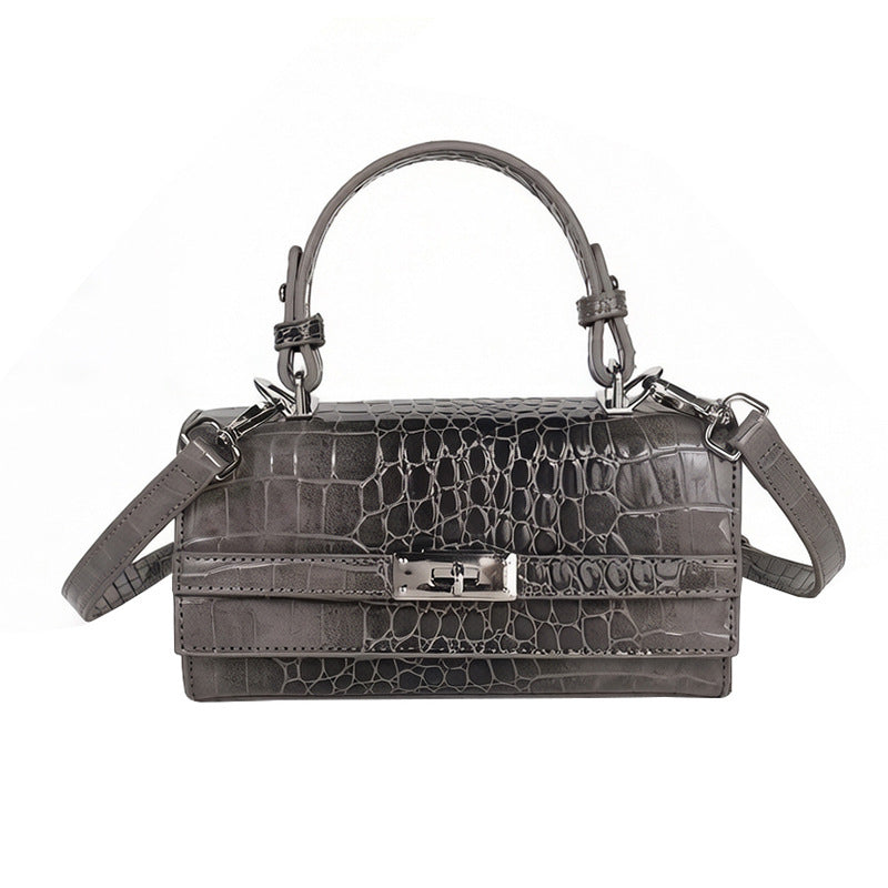Women's Advanced Texture Fashion Crocodile Pattern Kelly Portable Pouch Trendy Bags
