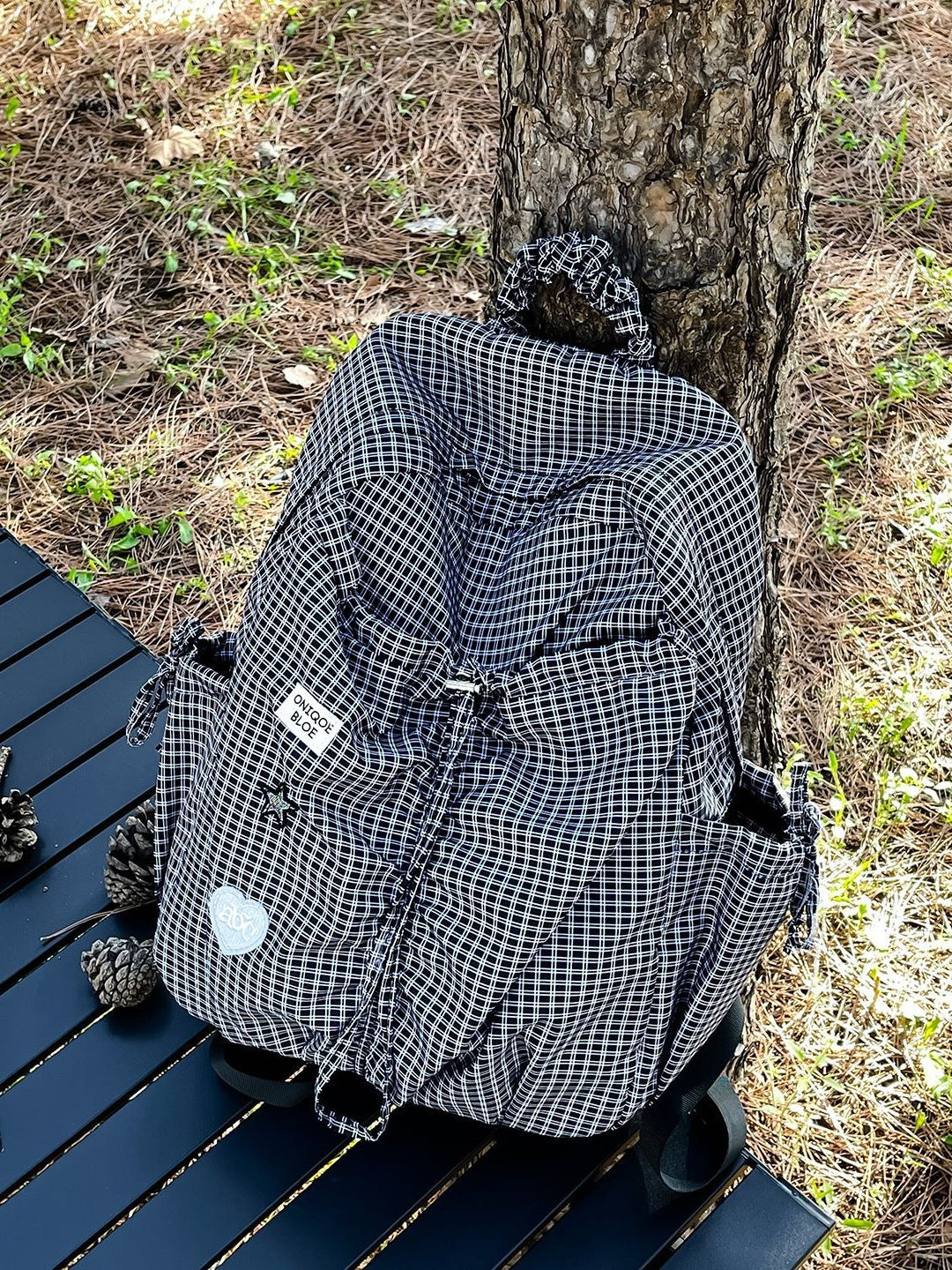 Summer Large Capacity Versatile Checked Female Leisure Backpack