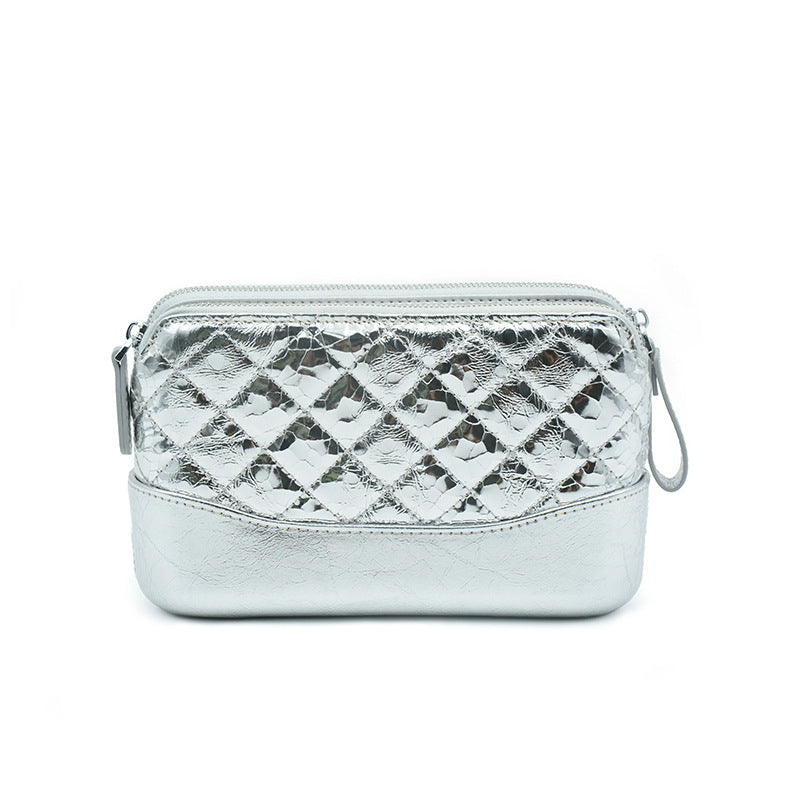 Women's French Minority Diamond Pattern Chain Sier Fashion Bags