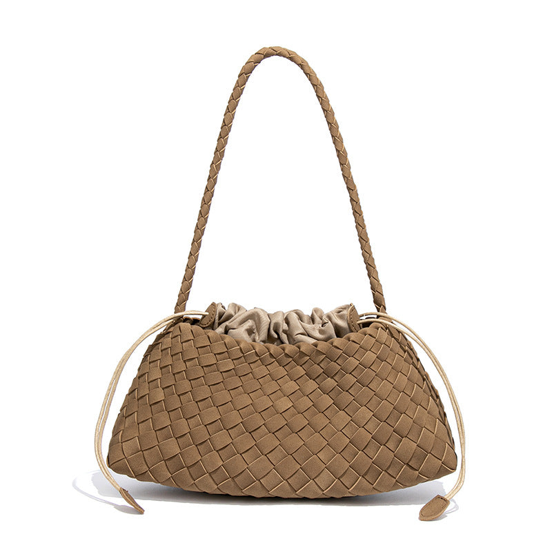 Women's Style Simple Woven Suede Underarm French Vacation Women's Shoulder Bag