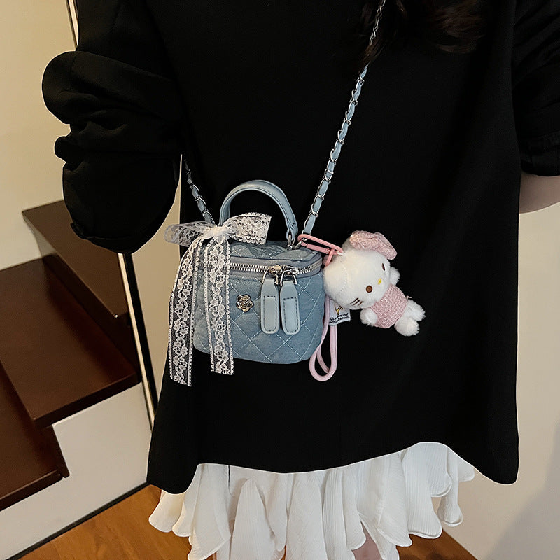 Women's Embroidered Korean Fashion Lace Portable Box Temperament Shoulder Bags