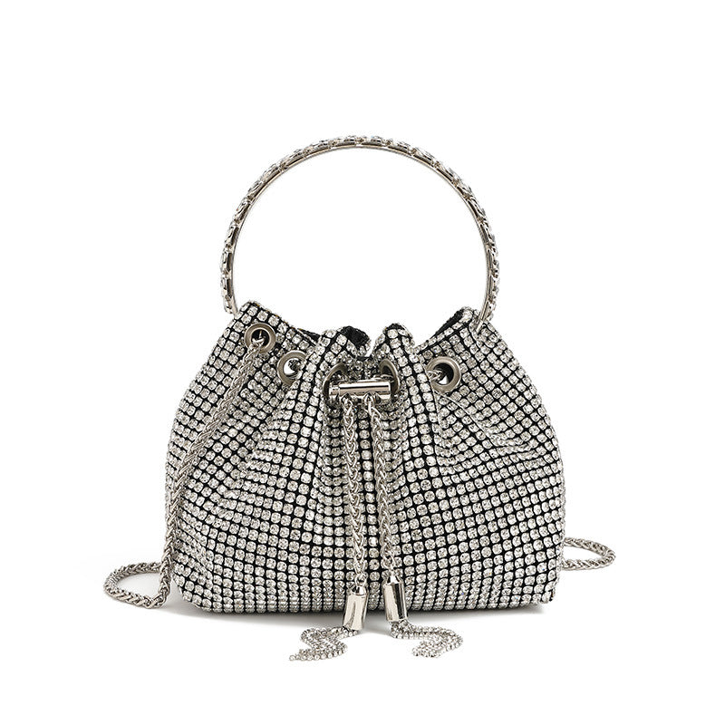Women's Gradient Color Full Diamond Tassel Dinner Bag