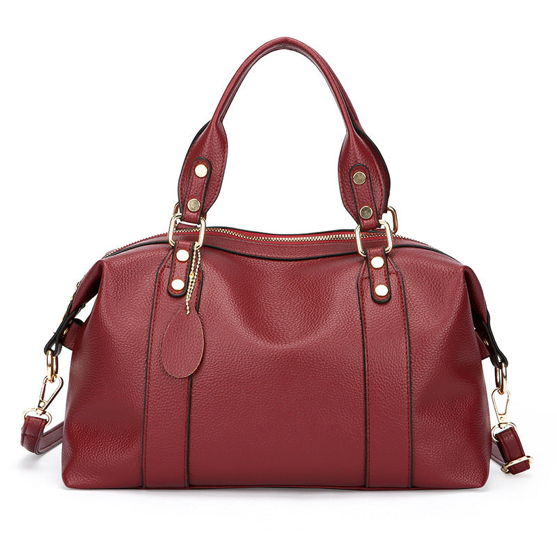 Women's Boston Solid Color Simple Commuter Soft Women's Shoulder Bag