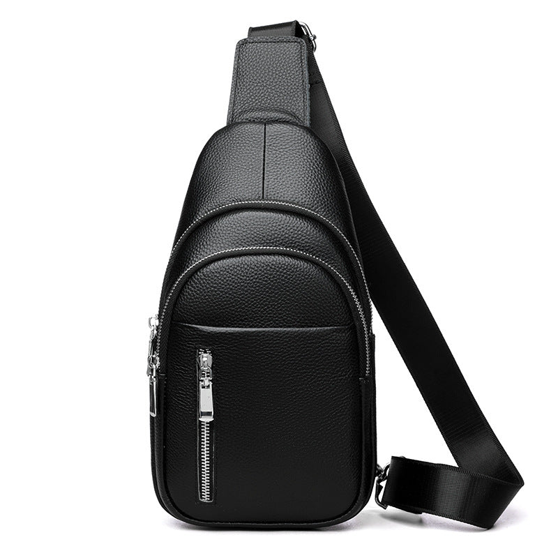 Men's Leather Leisure Top Layer Cowhide Men's Chest Bags