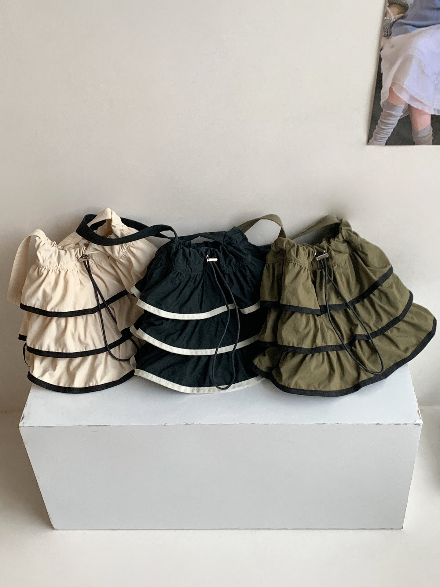 Pull String Ruffled Underarm Large Capacity Minority Shoulder Bags