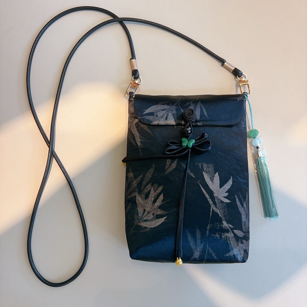 National Style Chinese Brocade Embroidery Mobile Women's Messenger Bag