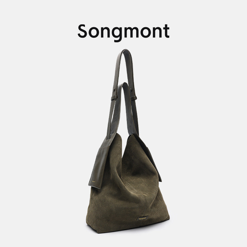 Suede Under The Mountain Lazy Commuter Large Tote Bags