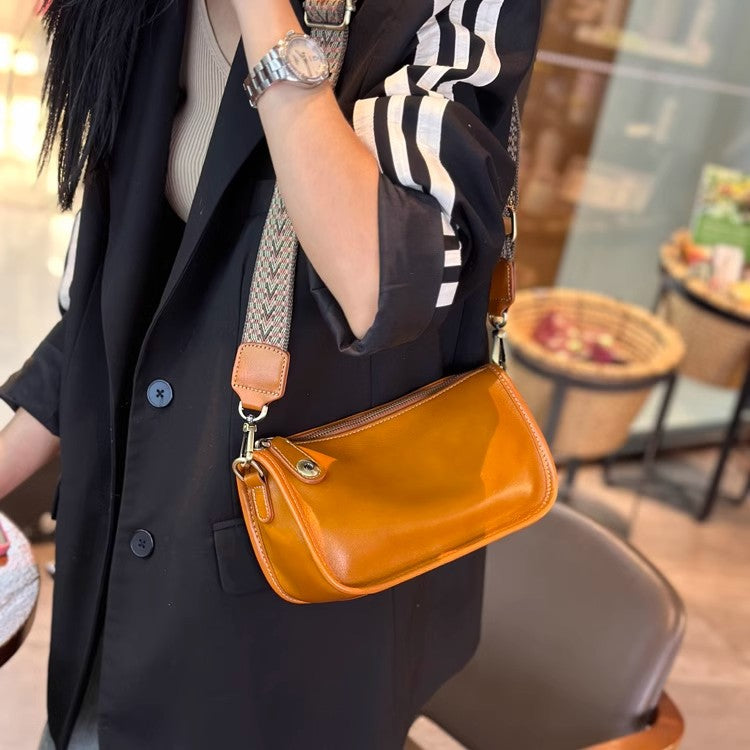 Women's Popular Leather White Summer High Sense Niche Small Square Bag