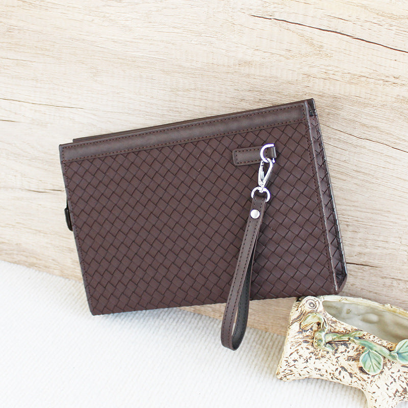 Men's Woven Pattern Large Capacity Business Envelope Men's Clutch