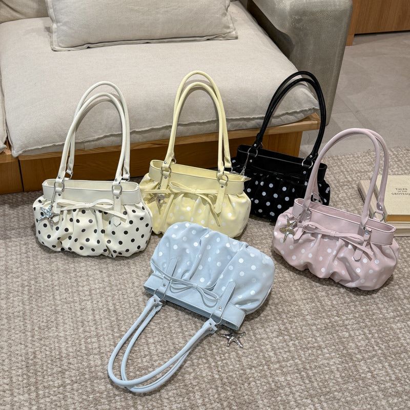 Women's Fresh Bowknot Polka Dot Fashion Underarm Bags