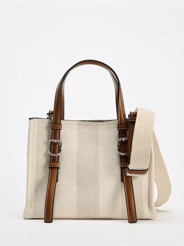 Women's Canvas Beige Commuter Large Capacity Versatile Women's Messenger Bag