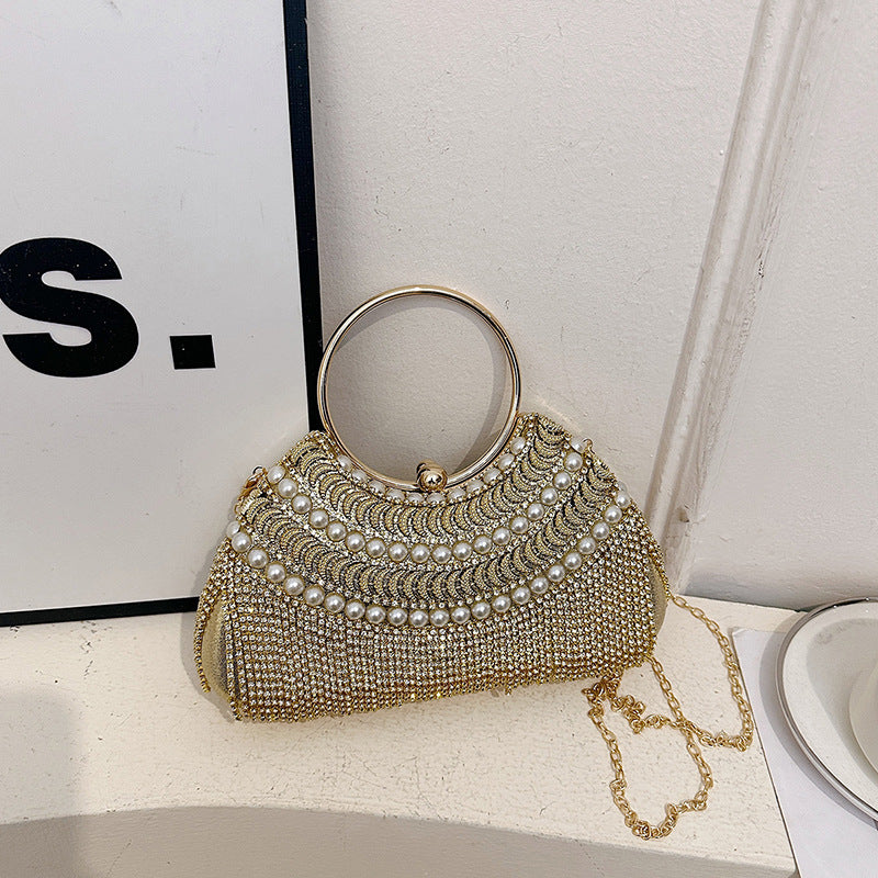 Women's Tassel Fashion Diamond Classic Style Chain Dinner Bag