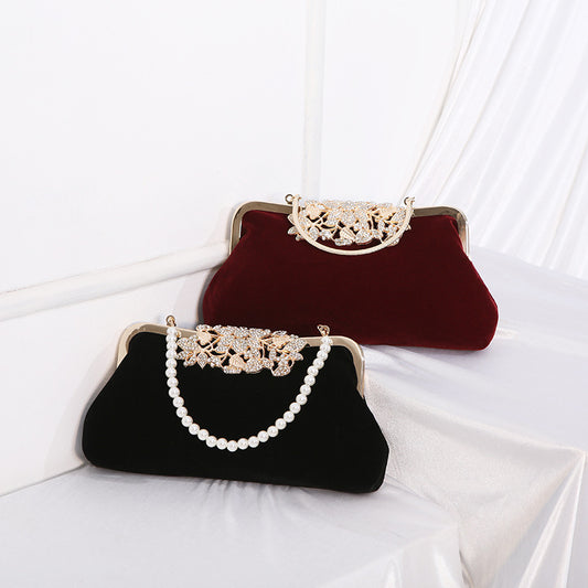 Handmade Beaded Pearl Wrist Retro Cheongsam Bags