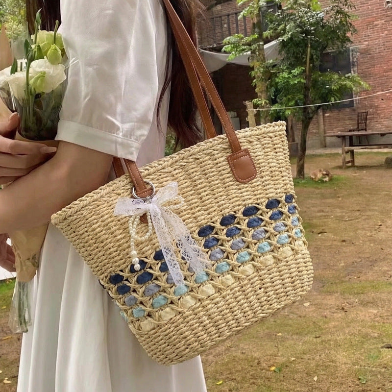 Women's Fashion Commuter Large Capacity Straw Woven Popular Women's Shoulder Bag