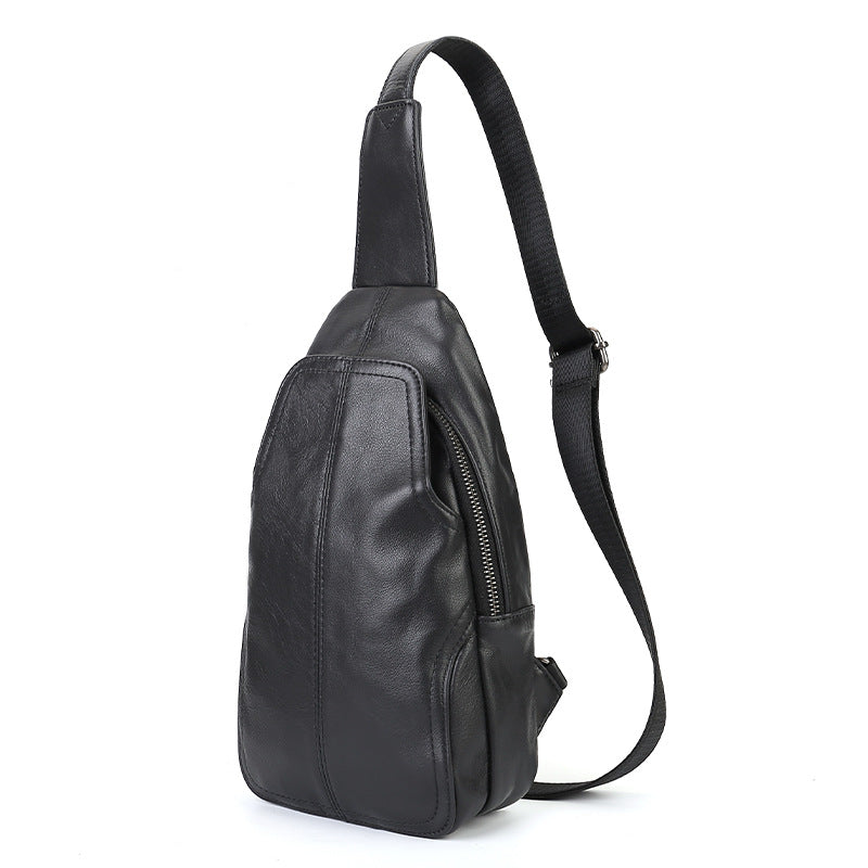 Men's Simple Leather Fashion First Layer Vegetable Men's Chest Bag